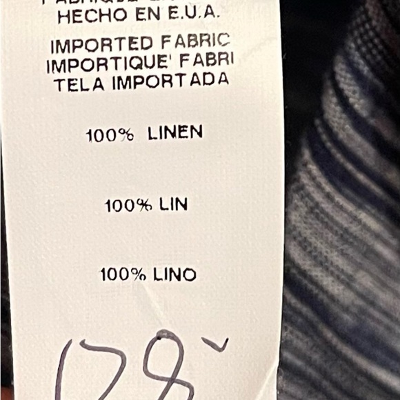 Karen Kane Linen Navy and White Cold Shoulder Tie Sleeve Blouse XS NWT - Picture 5 of 6